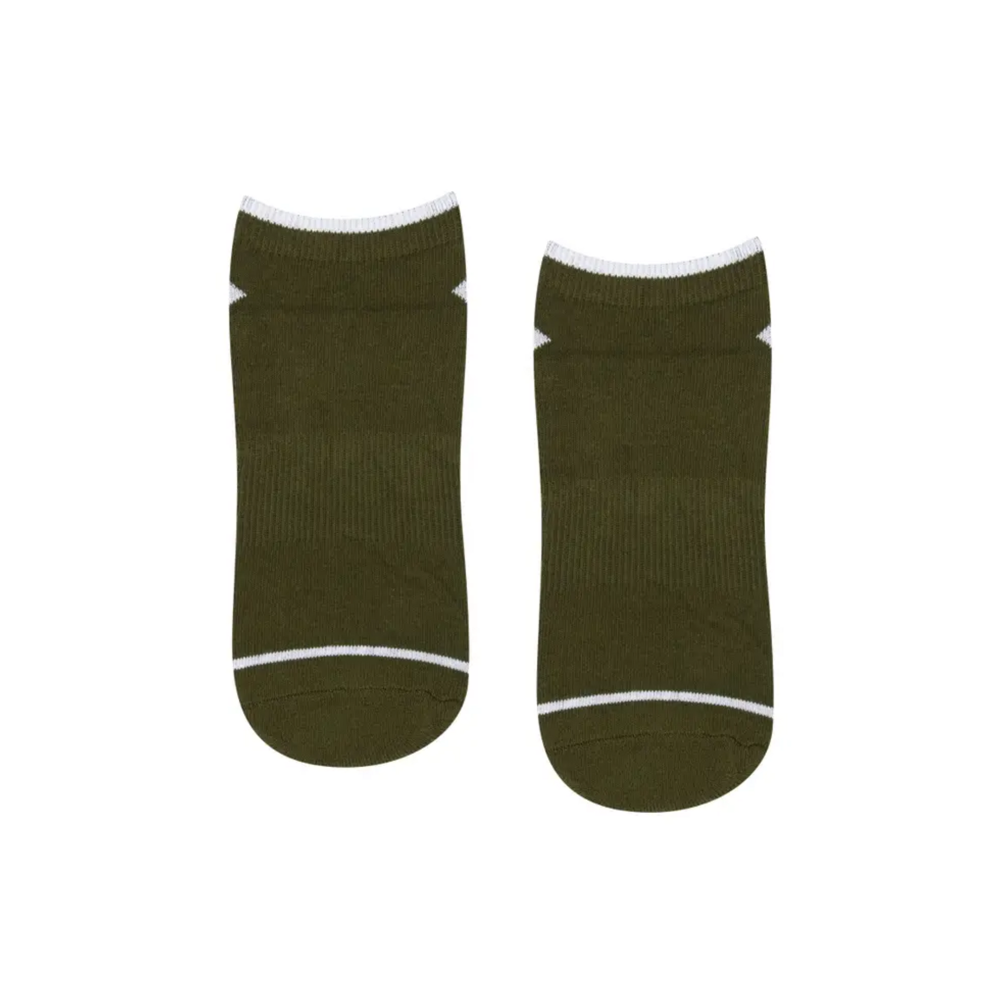 Men's Khaki Stripe Classic Low Rise Grip Socks