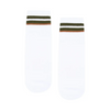 Men&#39;s Ivory Earth Stripe Crew Non Slip Grip Socks