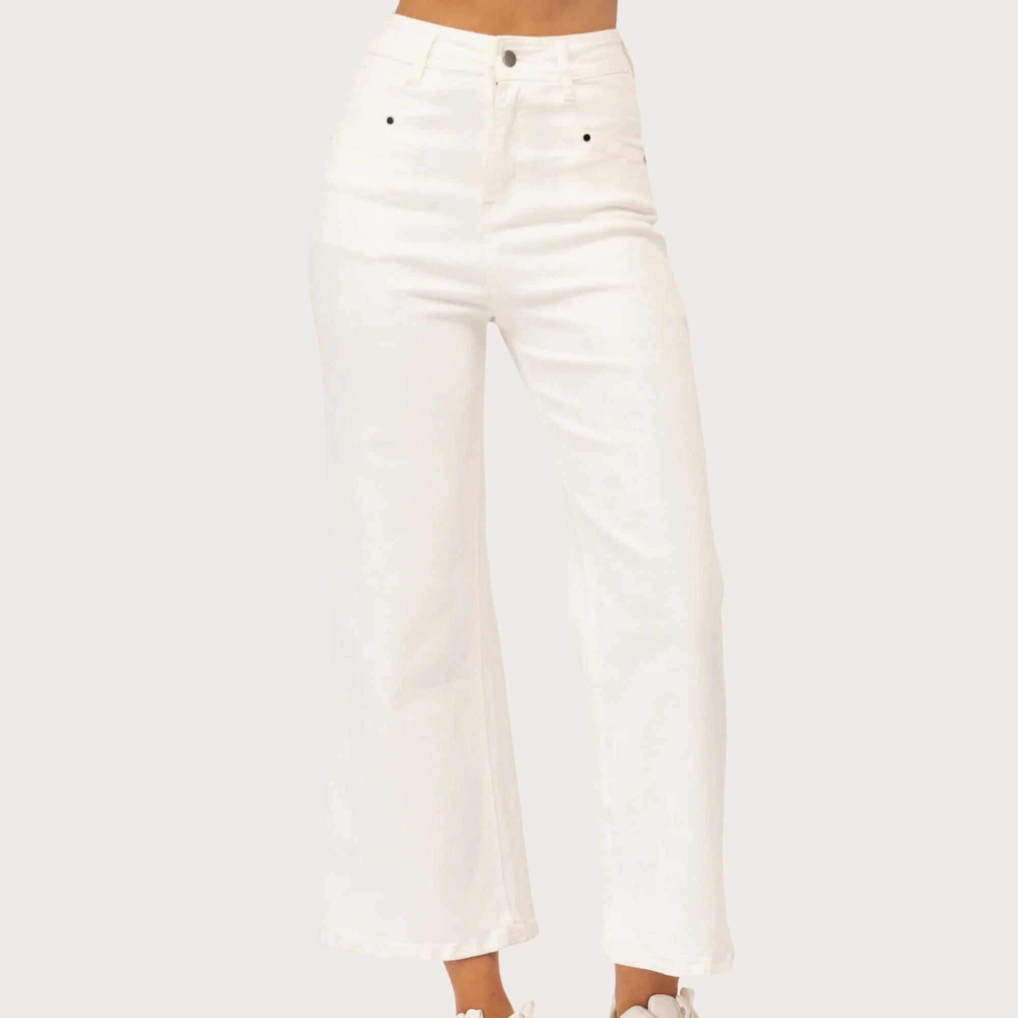 Oatmeal Cropped Wide Leg Jean