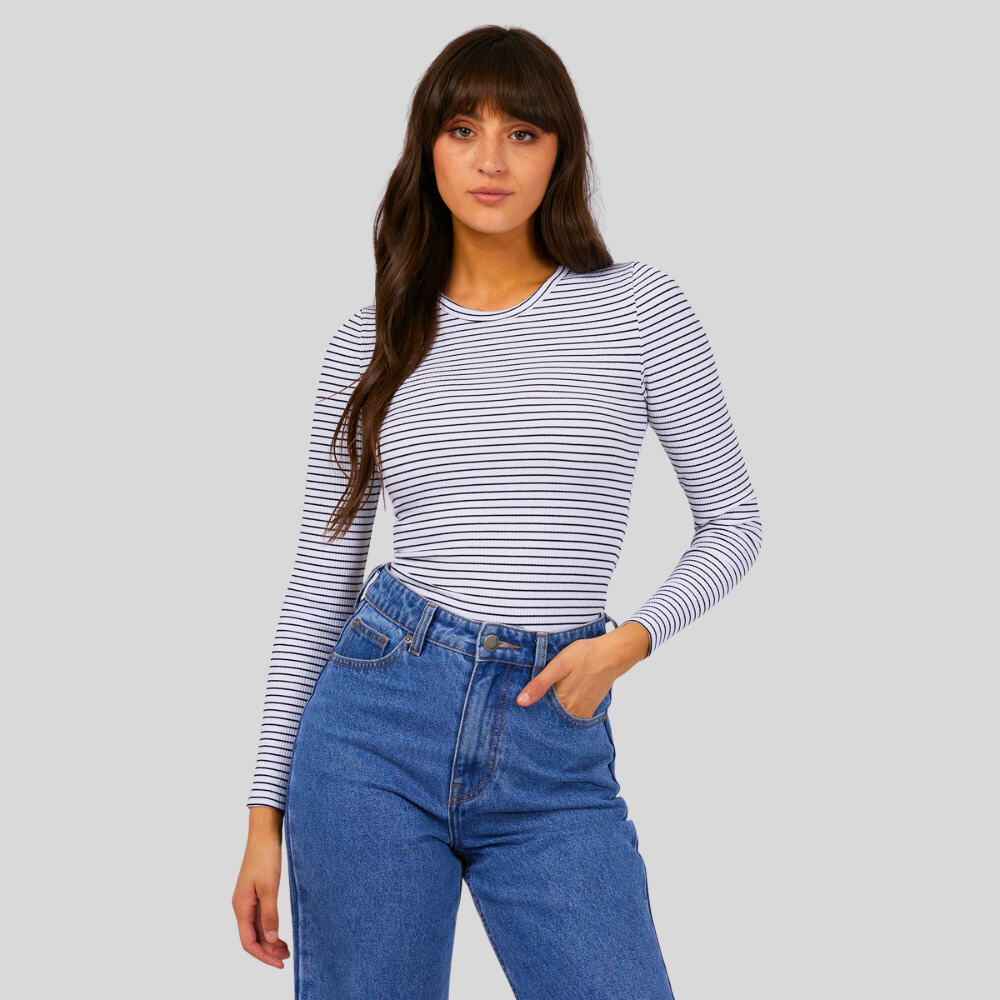 Eve Rib Stripe Long Sleeve Top