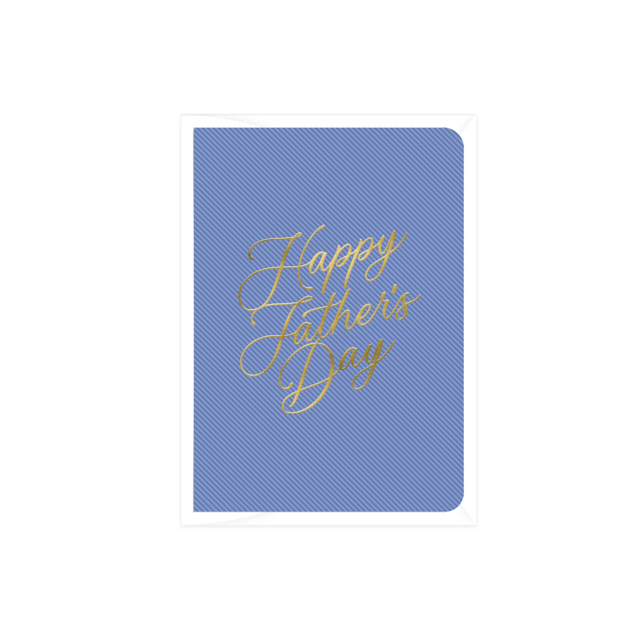 Happy Father's Day Navy Pinstripe Greeting Card