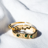 18K Gold Vermeil Green Gemstone Ring