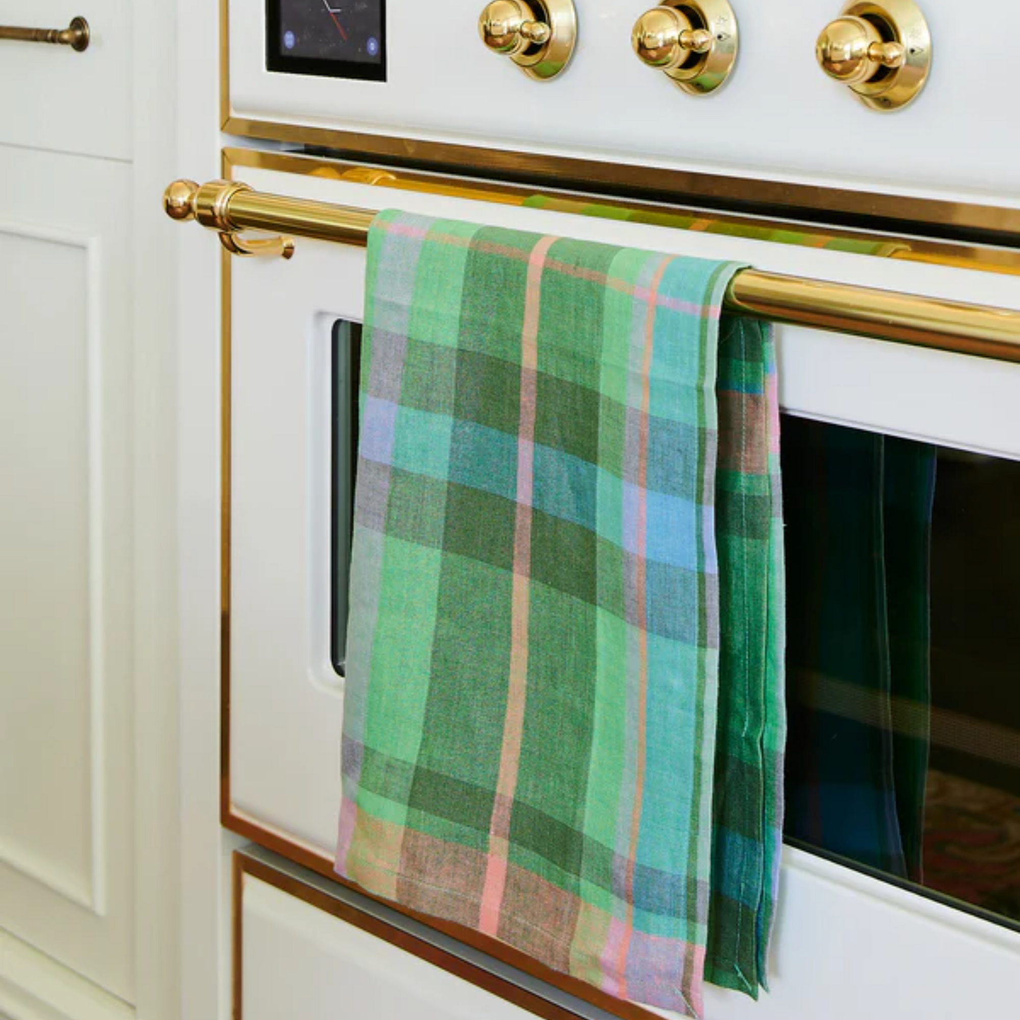 Jewel Of The Nile Tartan Linen Tea Towel