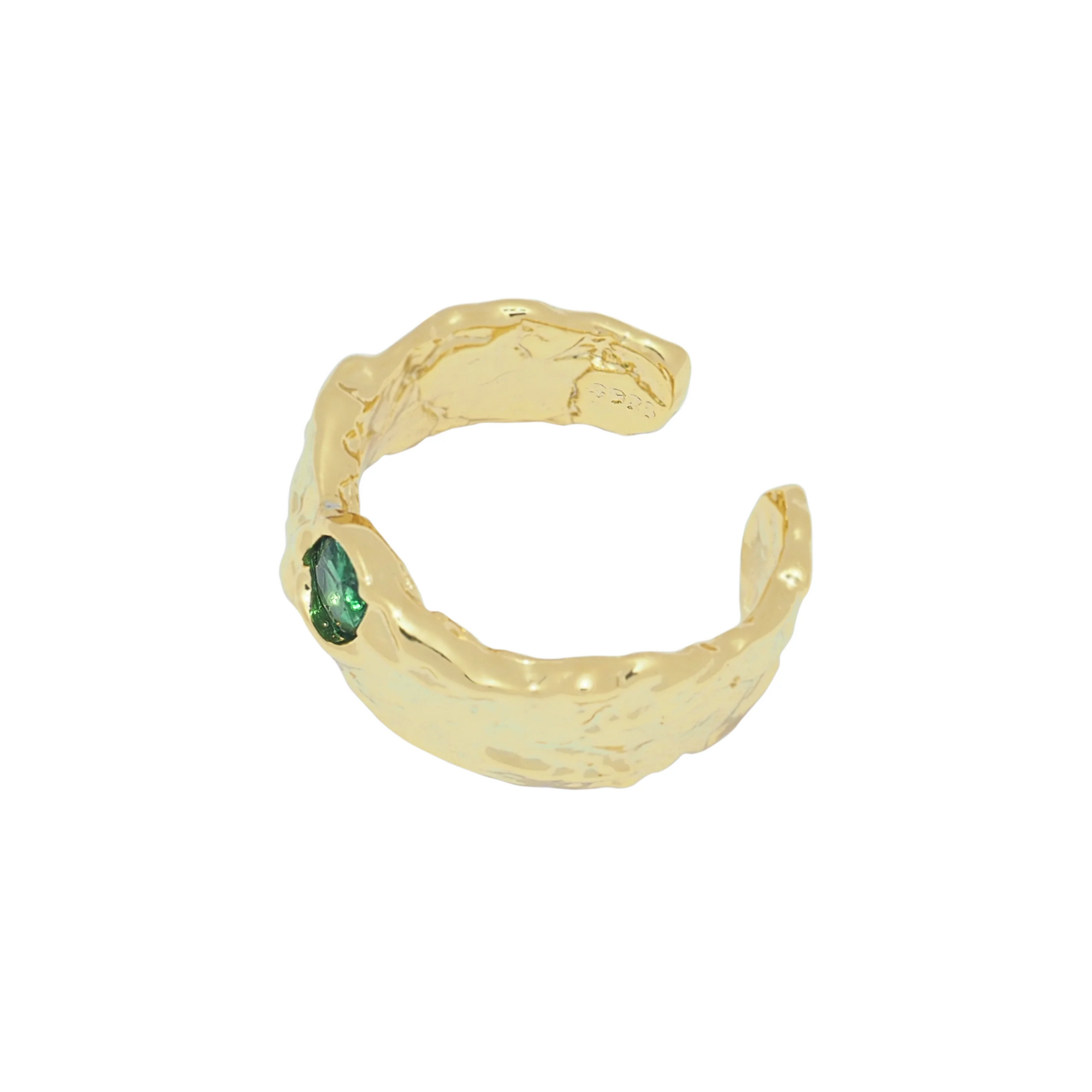 18K Gold Vermeil Organic Green Ring