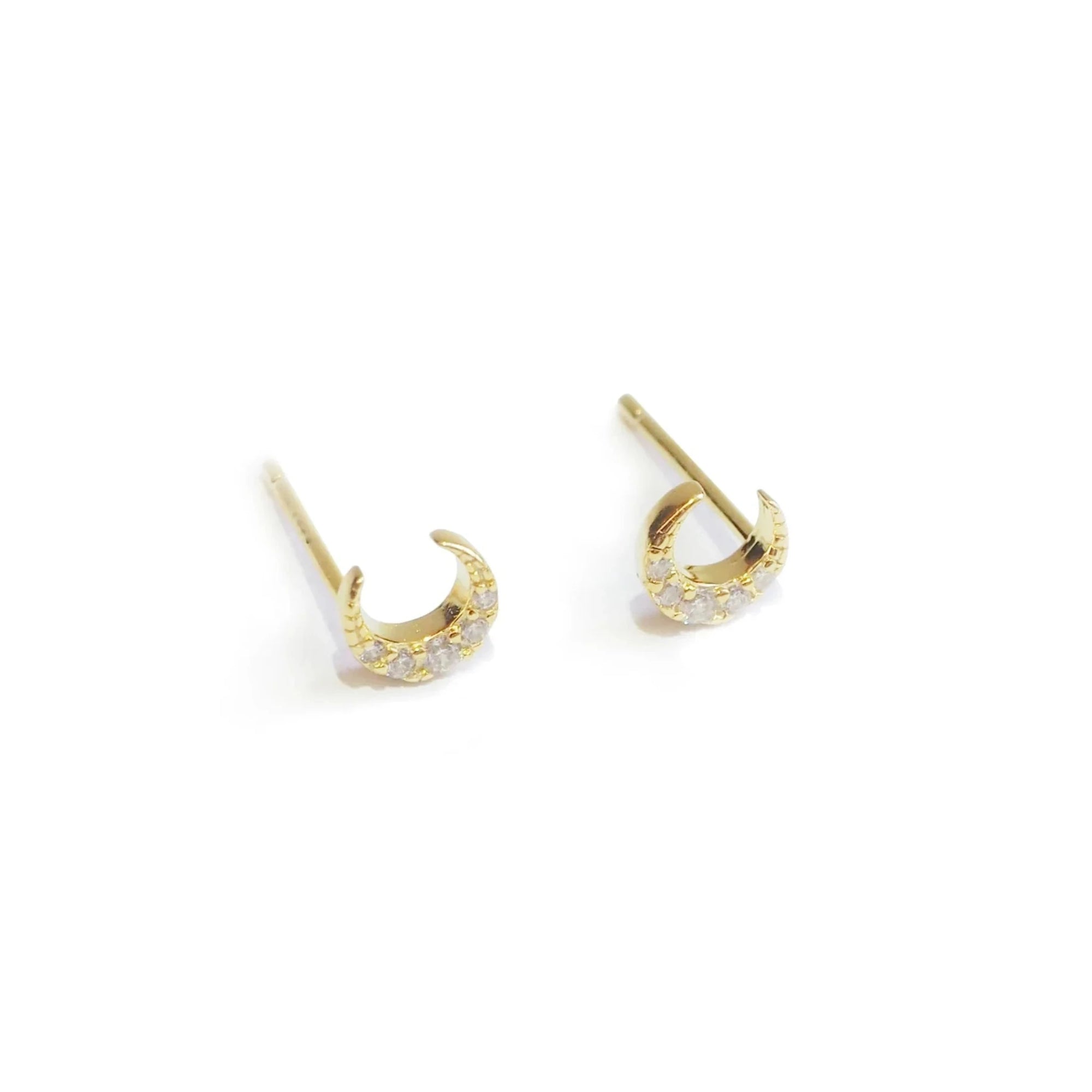 18k Gold Vermeil Crescent Moon Earrings