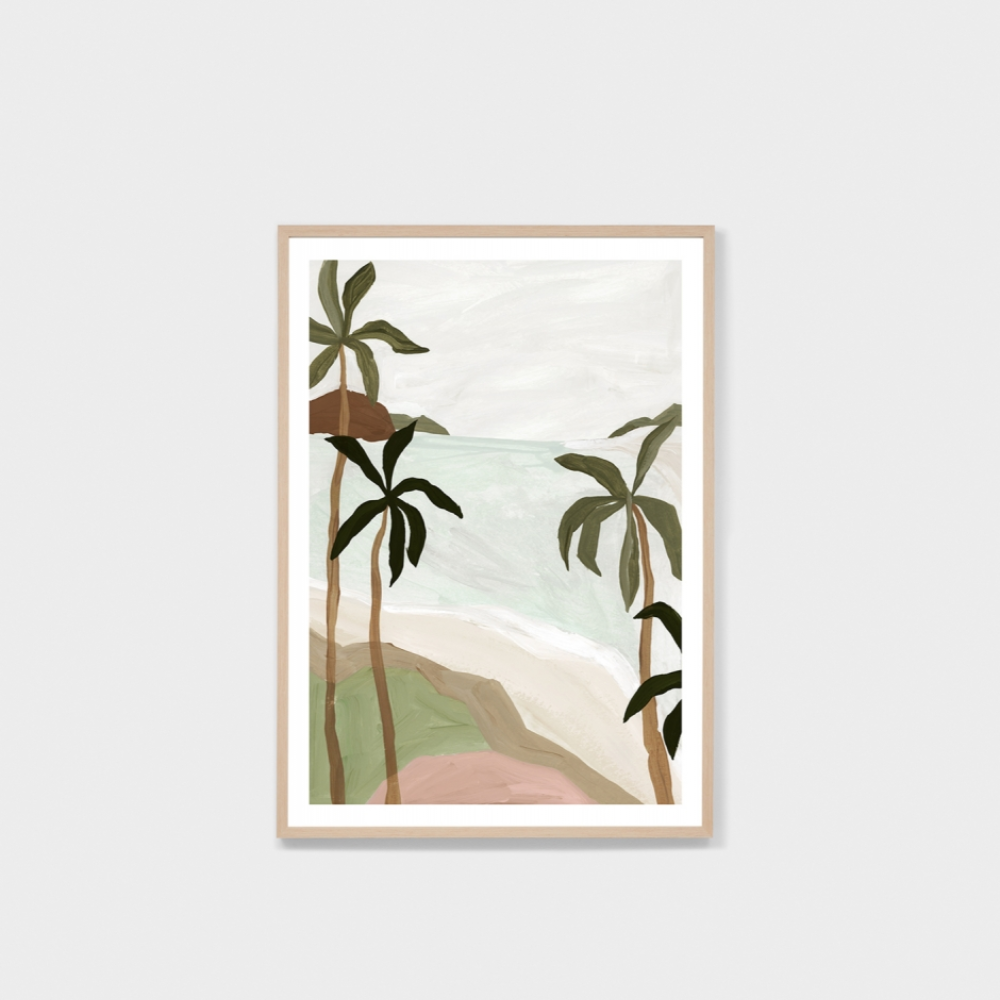 Palm Scenery Green Print