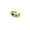 18K Gold Vermeil Blue CZ Hammered Ring