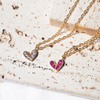 18K Gold Filled Clear Heart Necklace