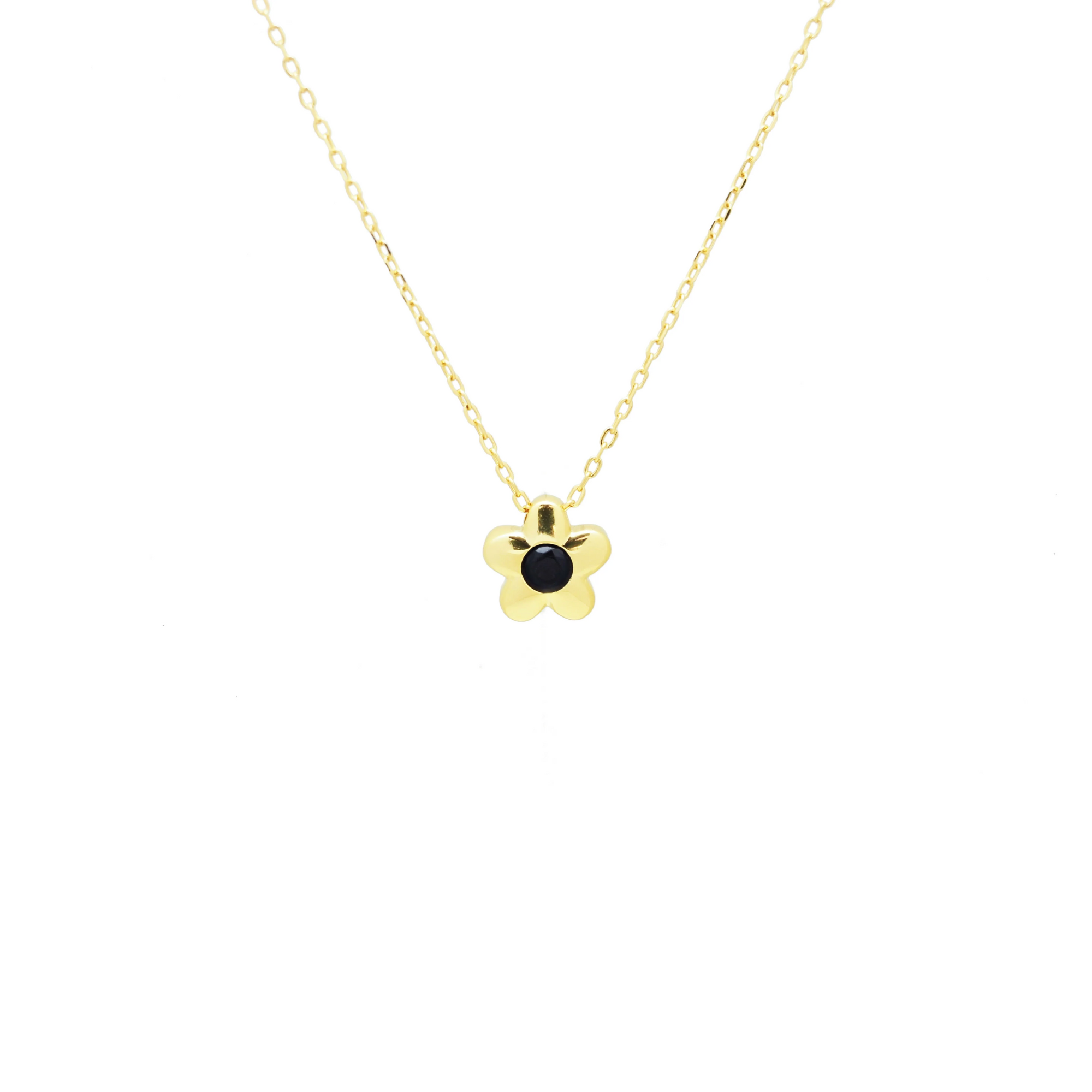 18k Gold Vermeil Mod Flower Necklace