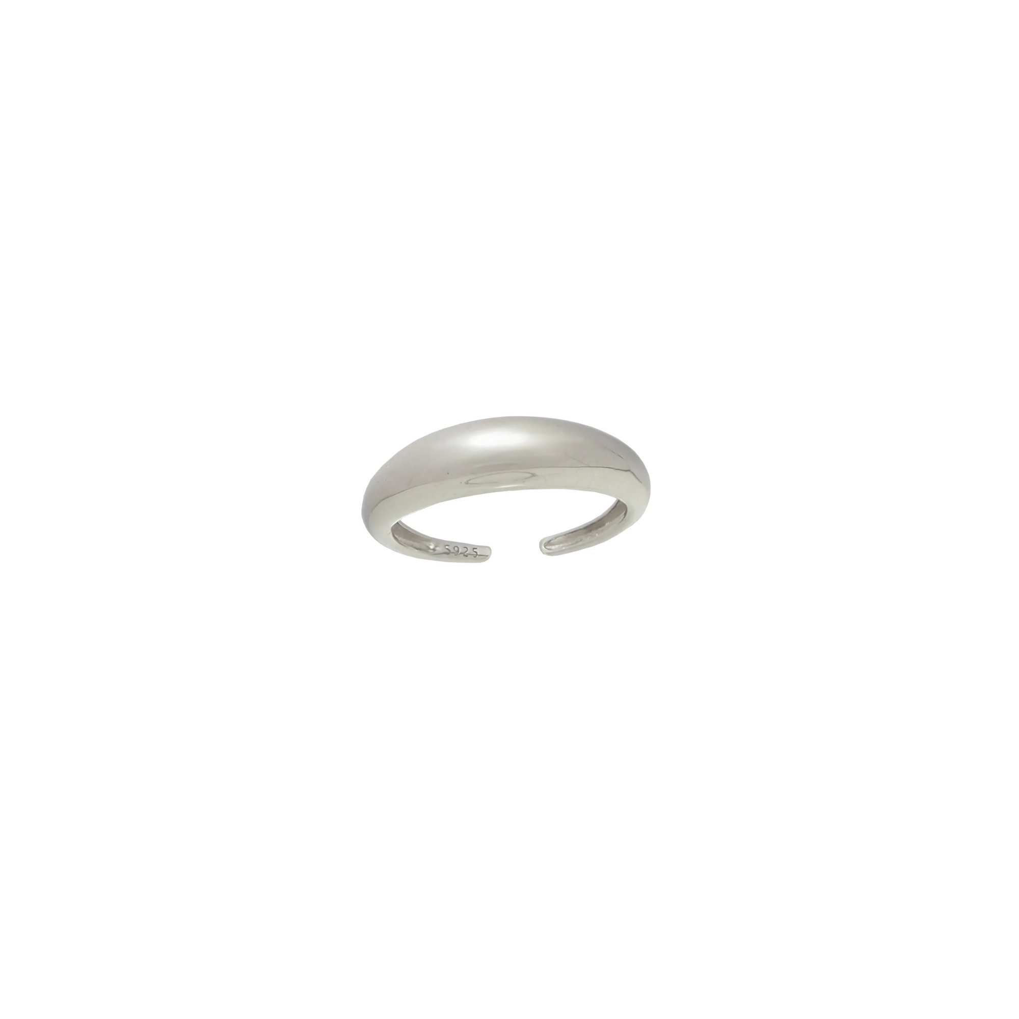 Sterling Silver Dome Crescent Ring