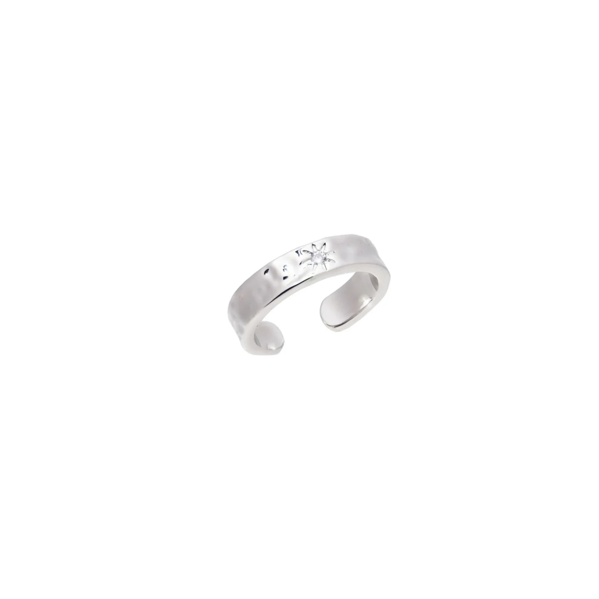 Sterling Silver Hammered Band Ring