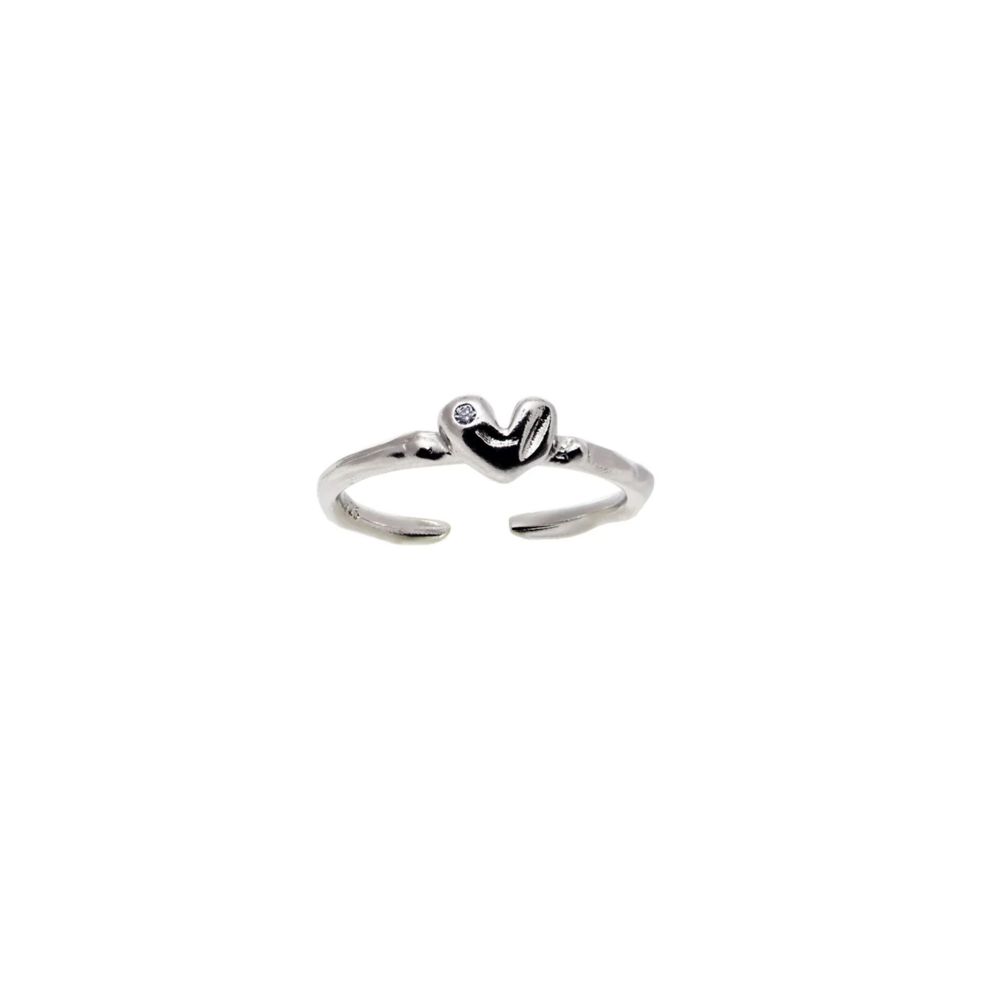 Sterling Silver Organic Heart Ring