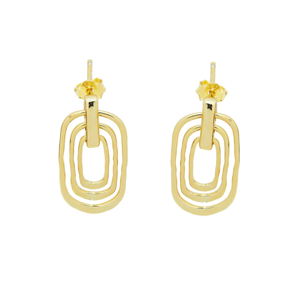 18k Gold Vermeil Aztec Circle Dangles