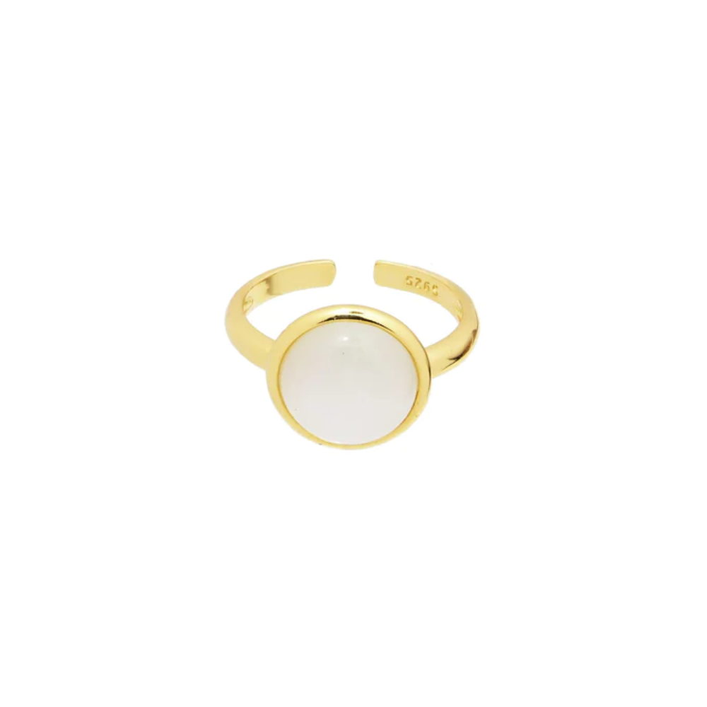 18K Gold Vermeil Large Moonstone Ring