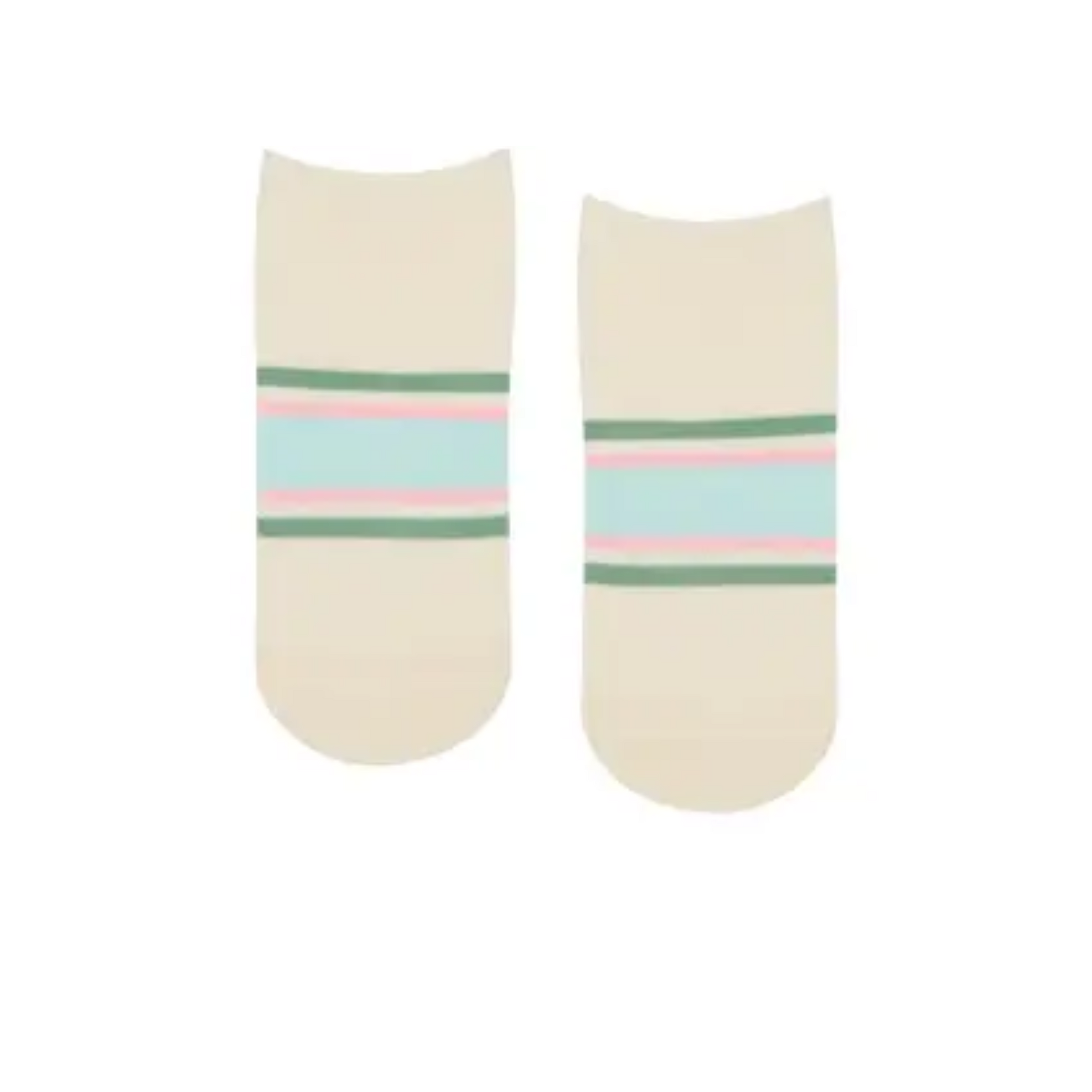 Fleur Stripes Crew Non Slip Grip Socks