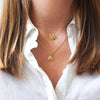 18K Gold Forged Heart Pendant Necklace