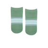 Garden Stripes Low Crew Non Slip Grip Socks