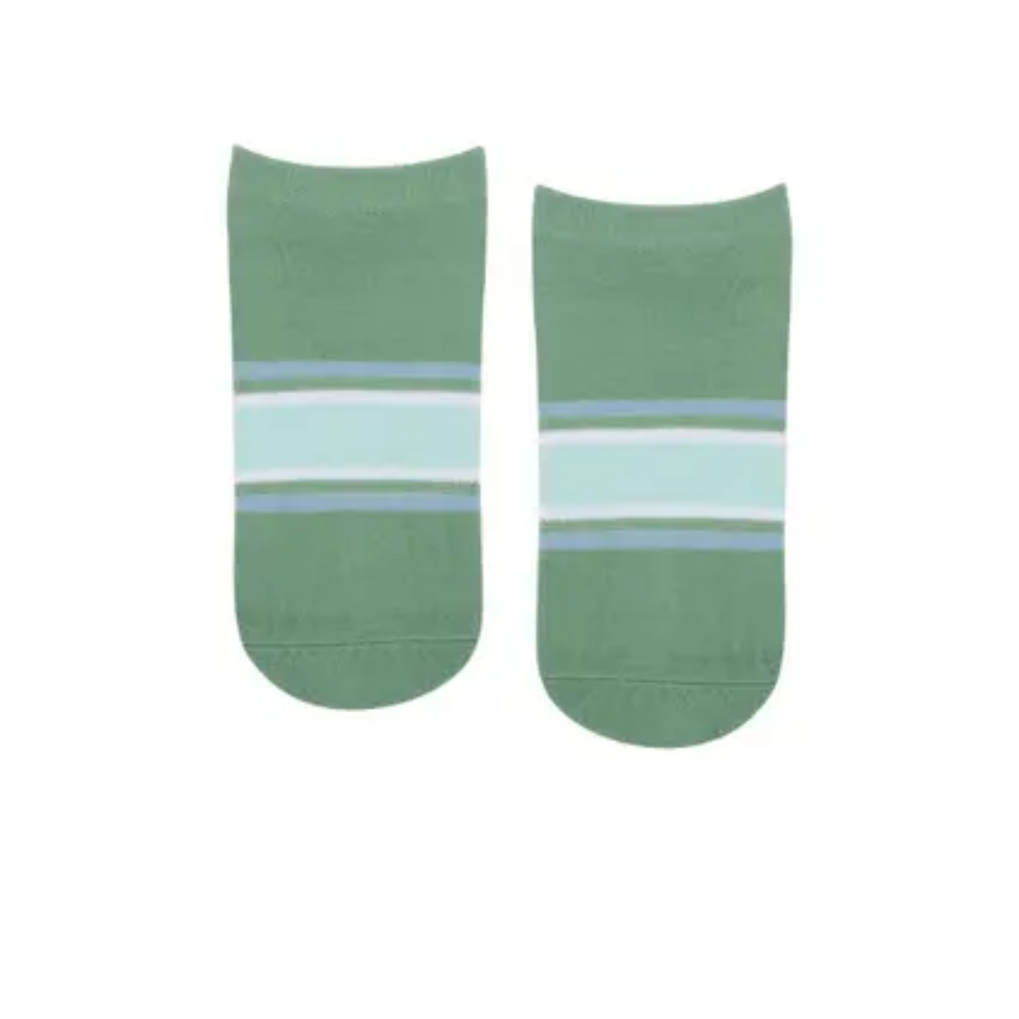 Garden Stripes Low Crew Non Slip Grip Socks