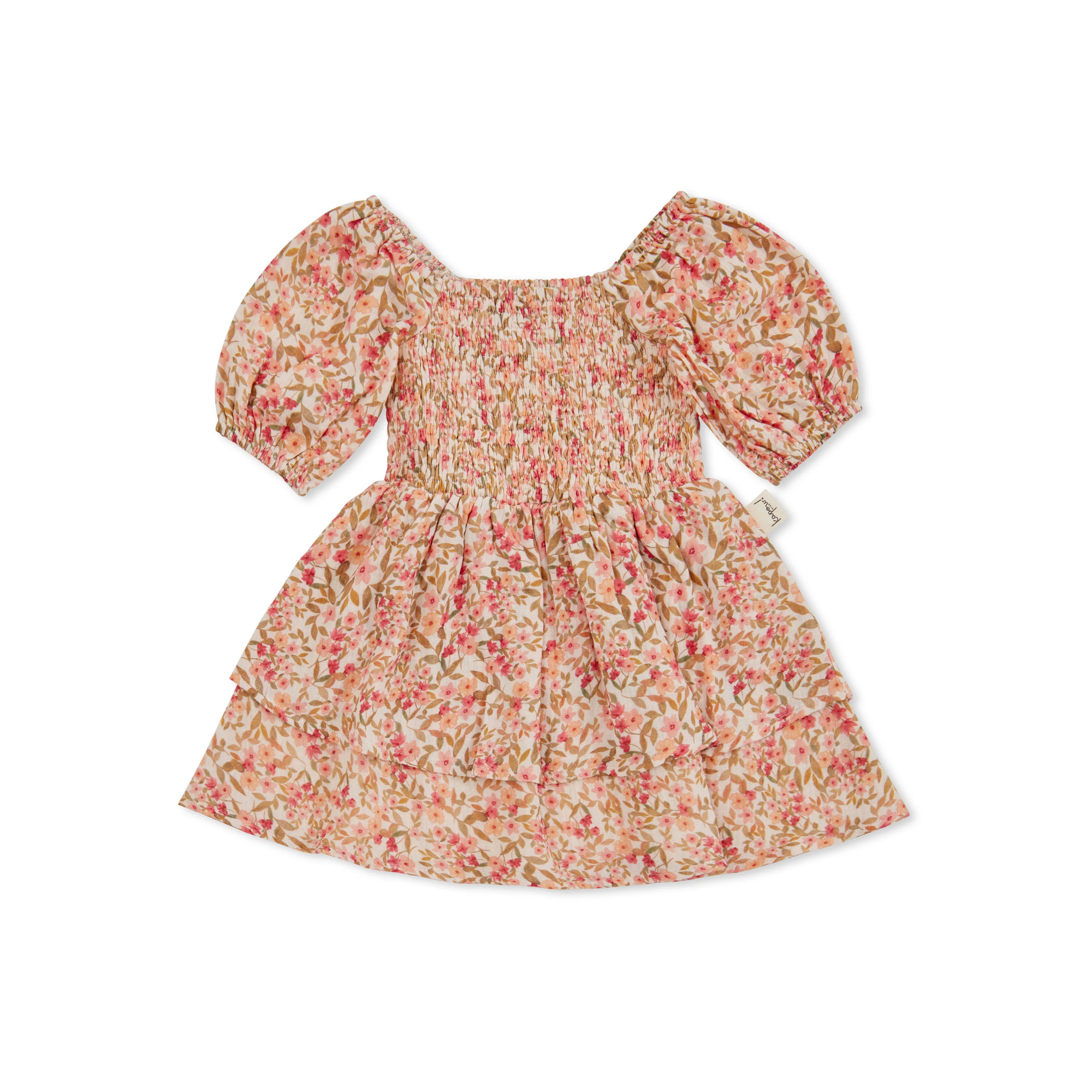 Spring Blossom Shirred Dress