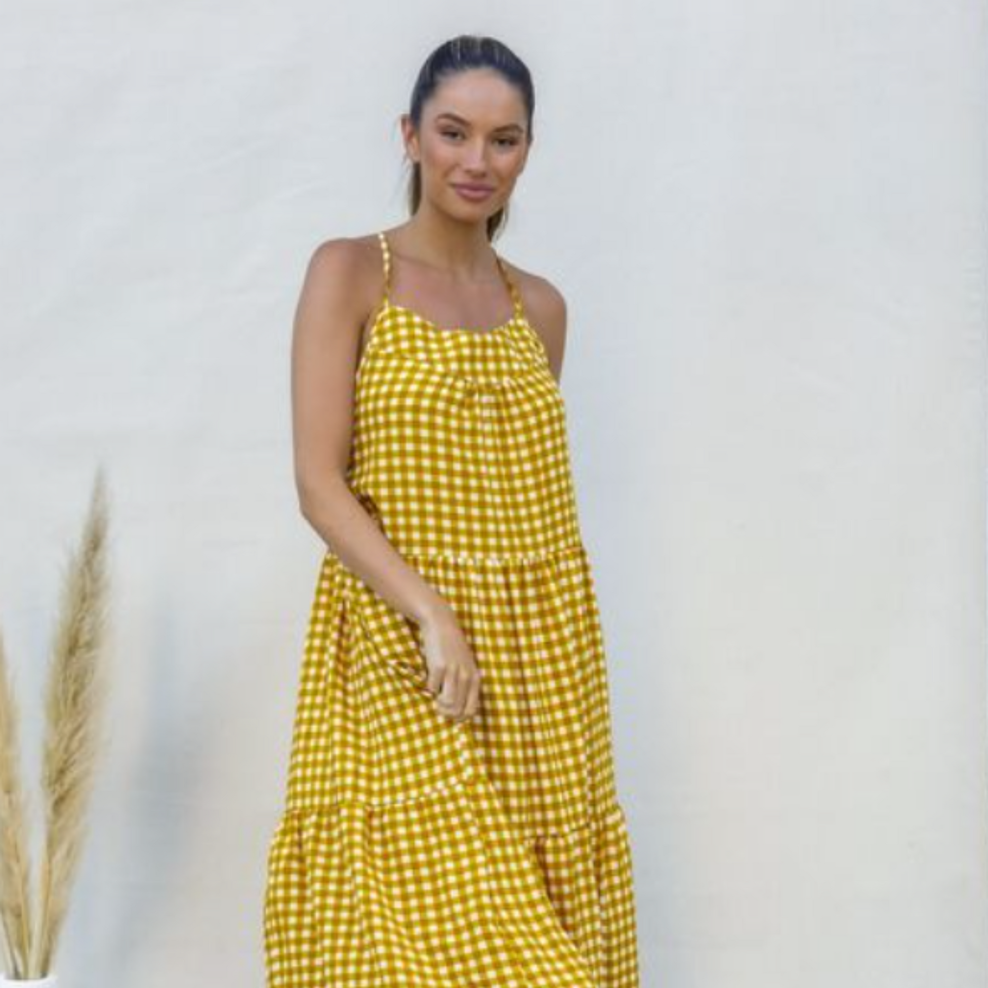 Sierra Check Midi Dress