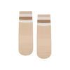 Beige Stripes Crew Non Slip Grip Socks