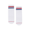 Polo Stripe White Crew Non Slip Grip Socks