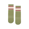 Stripe Sage &amp; Oat Crew Non Slip Grip Socks