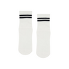 Sporty Stripe Ivory Crew Non Slip Grip Socks