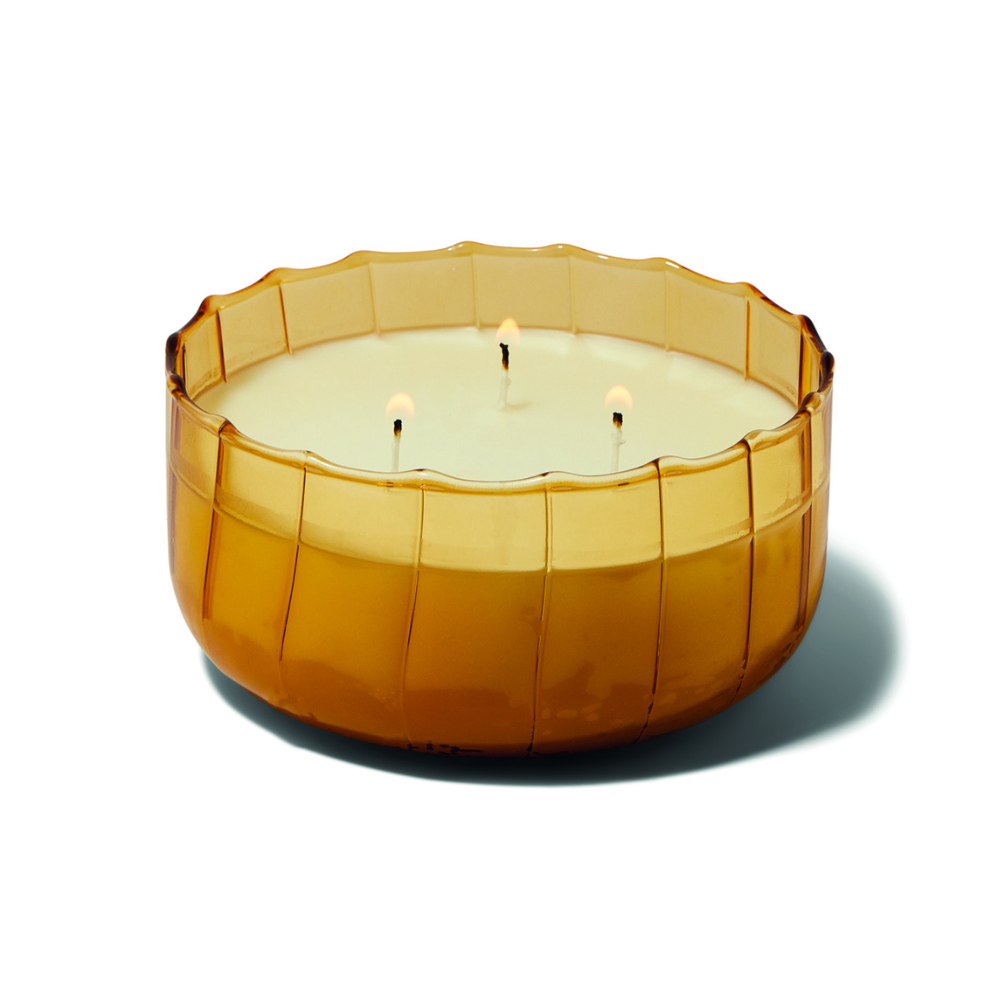 Ribbed Borosilicate Glass Candle