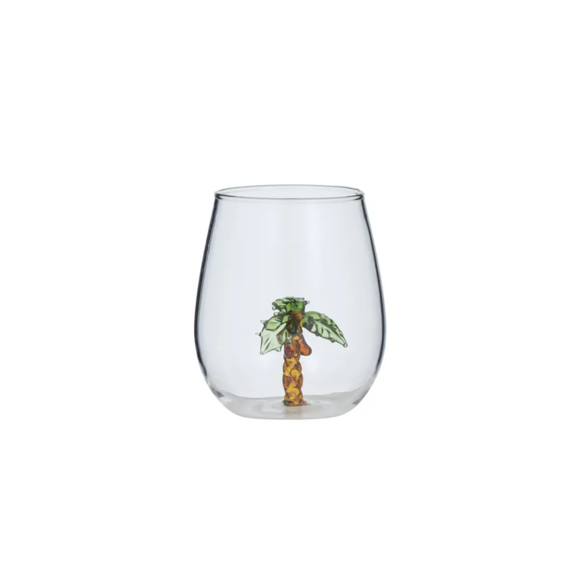 Palm Tree Glass Tumbler