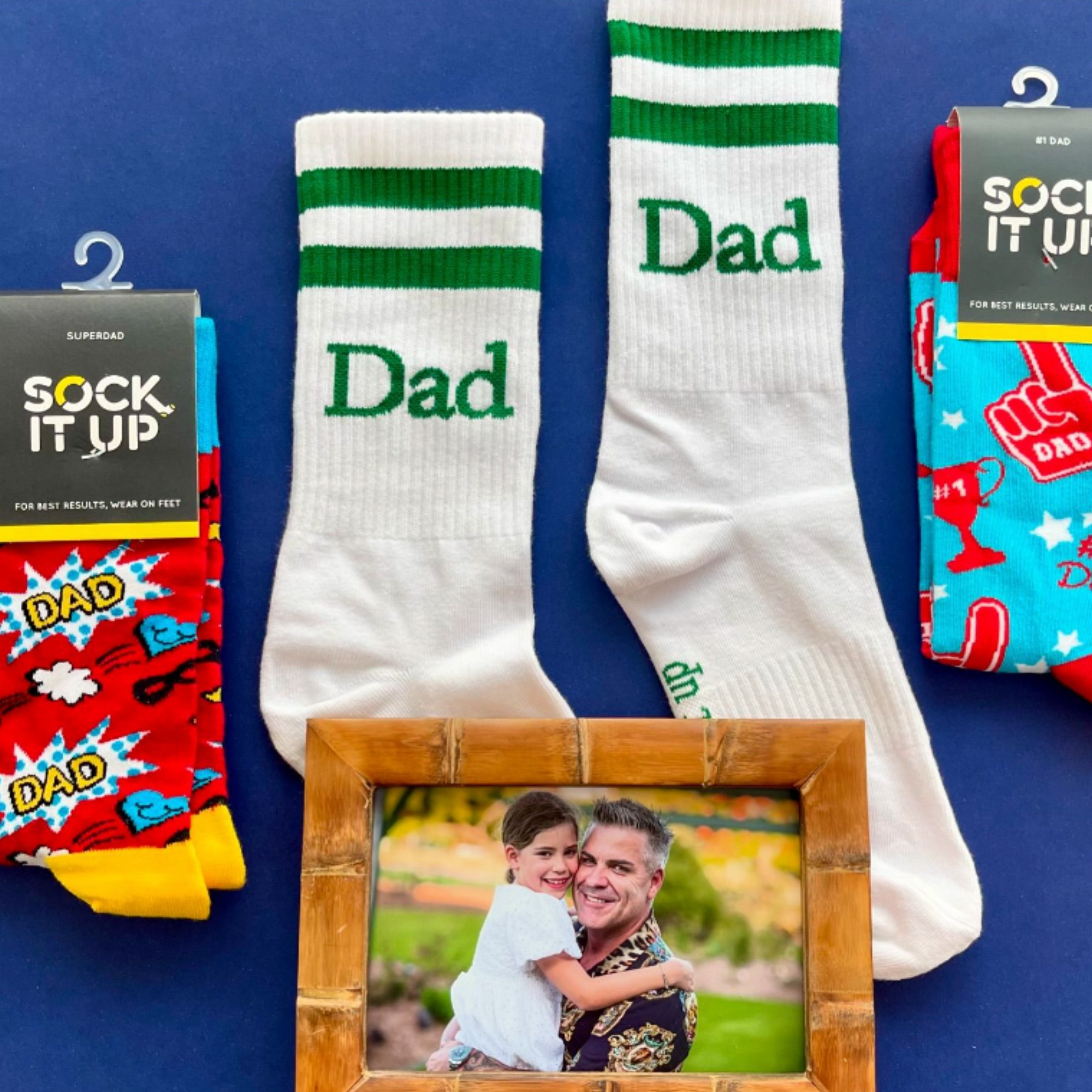 Dad Green Stripe Socks