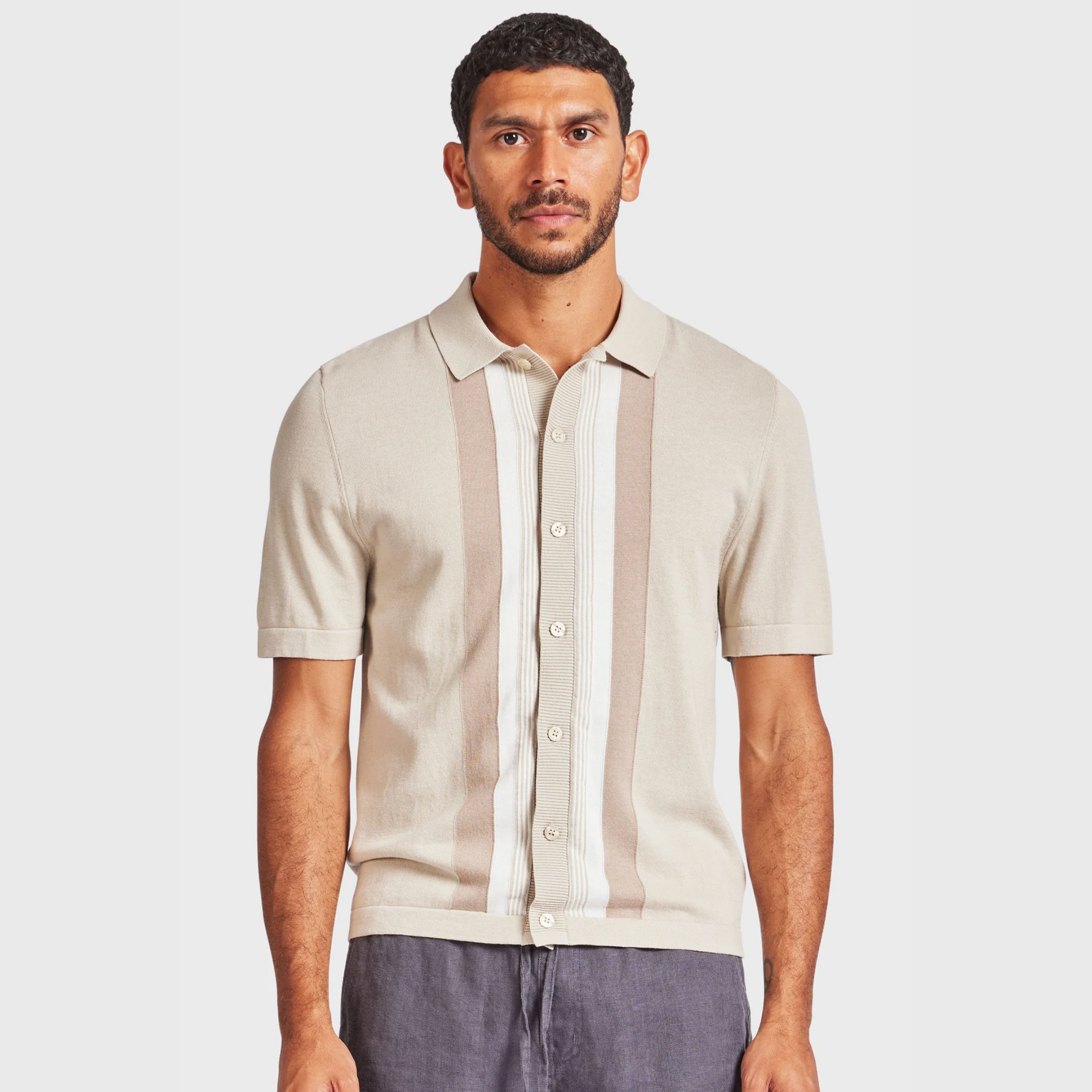 Joey Stripe Knit Polo