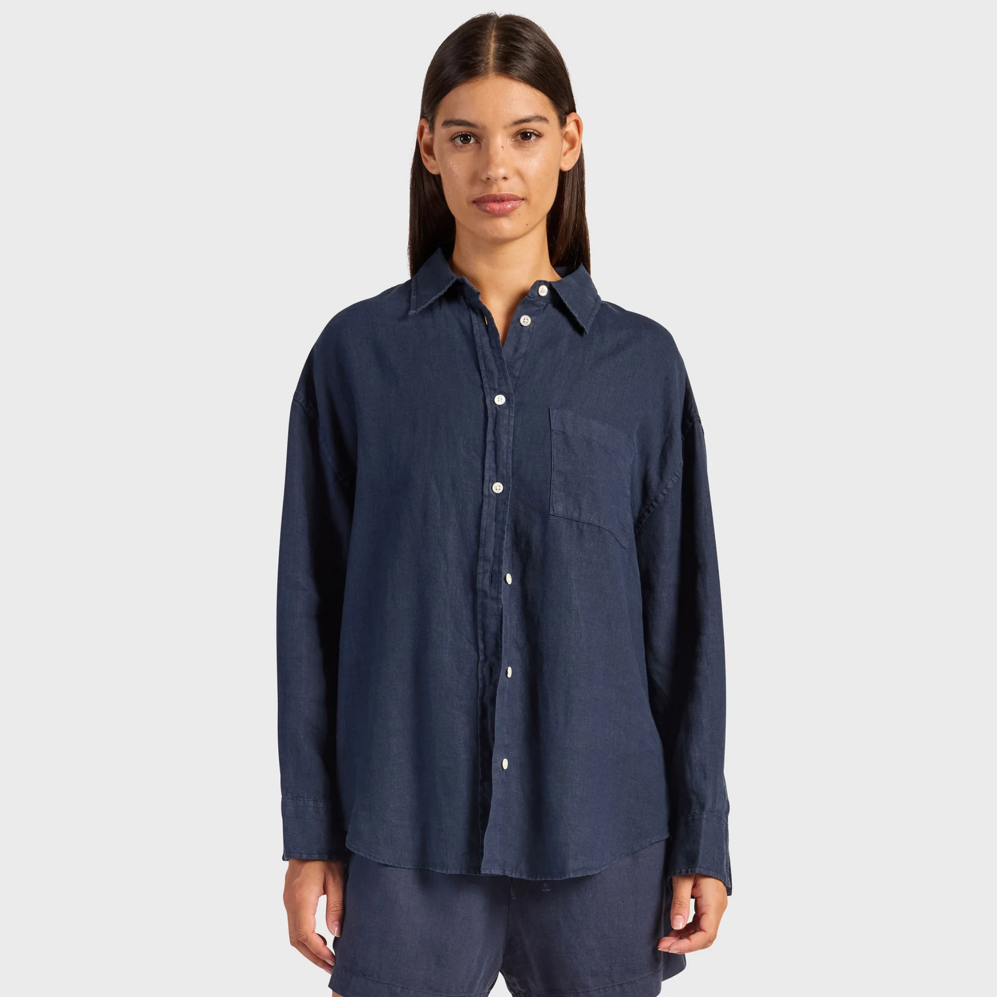 Women's Hampton Linen Long Sleeve Shirt