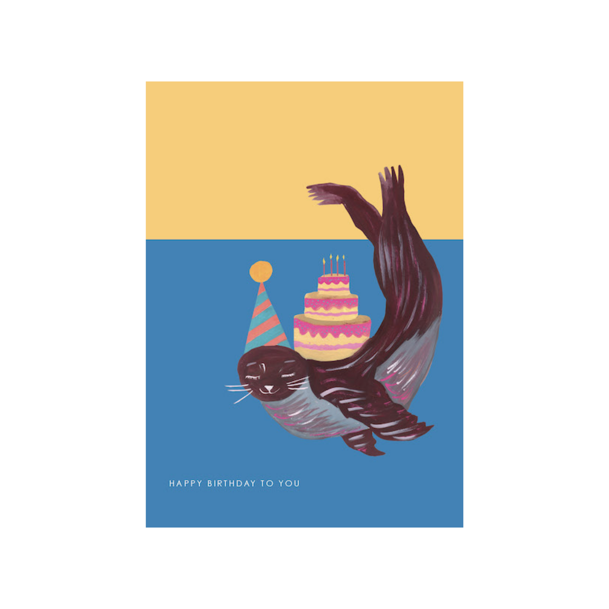 Sea Lion And Cake Card