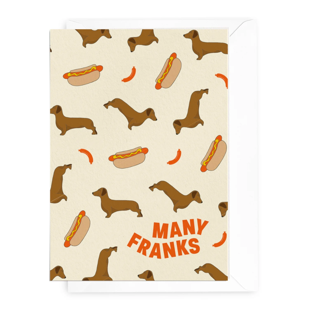 Many Franks Greeting Card