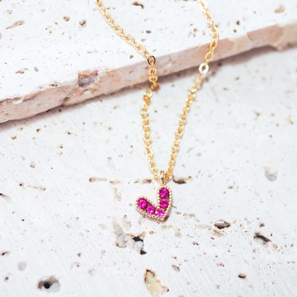 14K Gold Filled Necklace With Bold Heart Pendant, 6 Styles