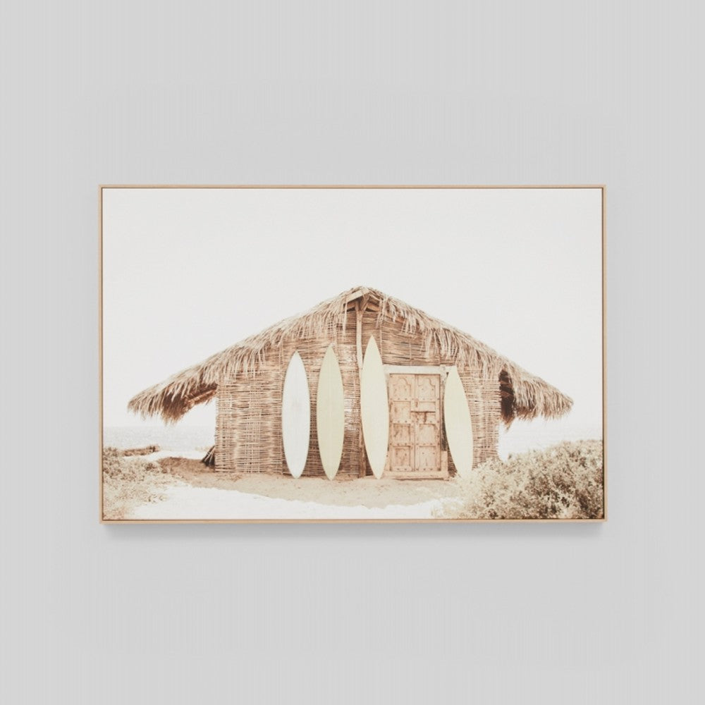 Surf Hut Framed Canvas